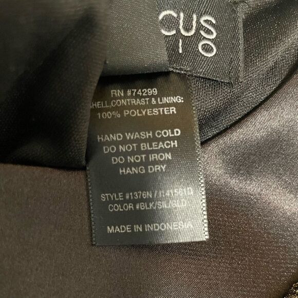 En Focus Studio Black & Gold Metallic Tie Back Swing Dress Women’s Size 12 - Picture 5 of 5